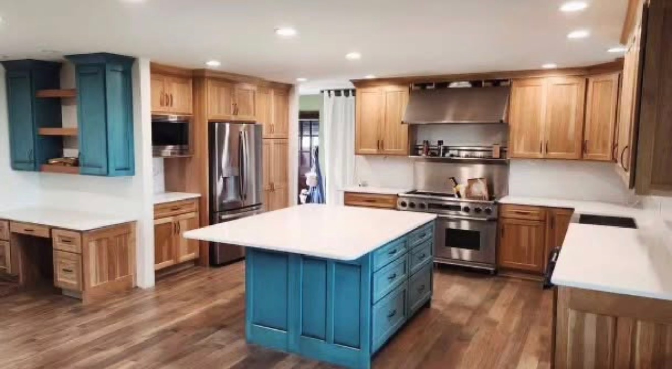 Teal Island Kitchen